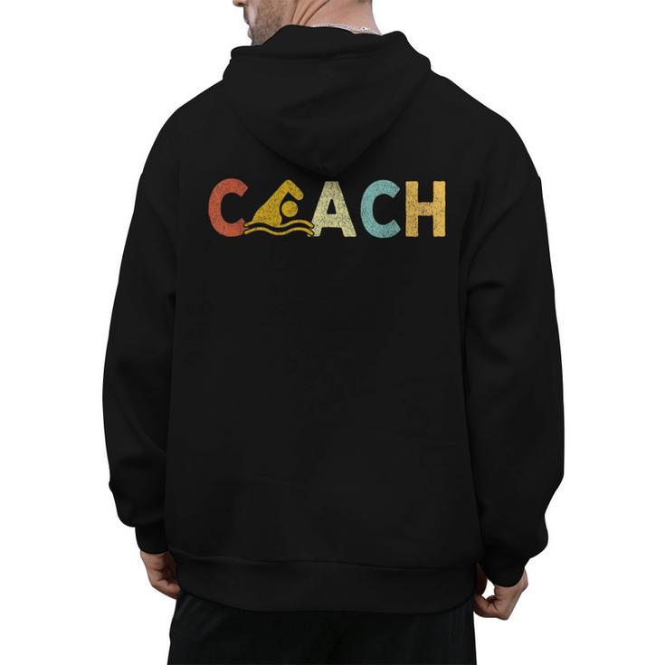 Vintage Swim Coach Swimming Coach Swim Teacher Swimmer Retro Men's Hoodie Back Print