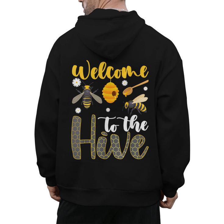 Welcome To The Hive Bee Teacher Back To School Men's Hoodie Back Print
