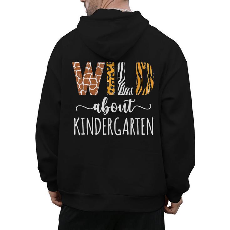 Wild About Kindergarten Teacher Leopard Print Men's Hoodie Back Print