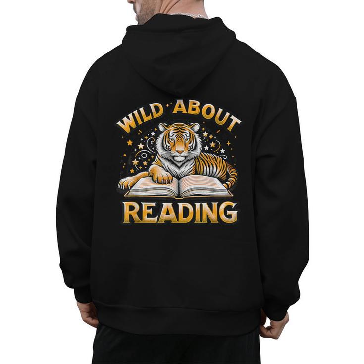 Wild About Reading Tiger For Teachers & Students Men's Hoodie Back Print
