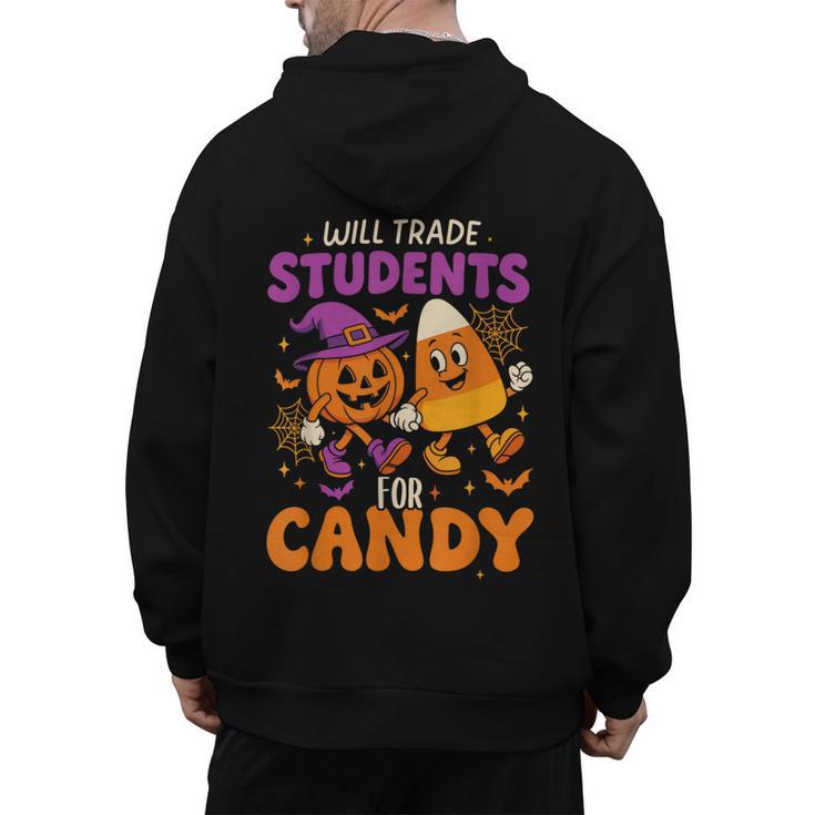 Will Trade Students For Candy Shirt Fun Candy Corn Teacher Men's Hoodie Back Print
