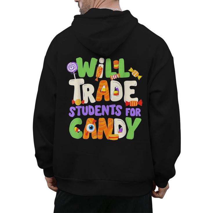 Will Trade Students For Candy Teacher Cute Halloween Costume Men's Hoodie Back Print