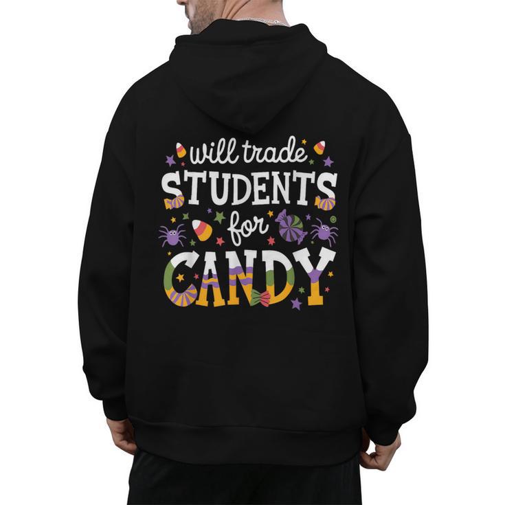 Will Trade Students For Candy Teacher Halloween Costume Tee Men's Hoodie Back Print