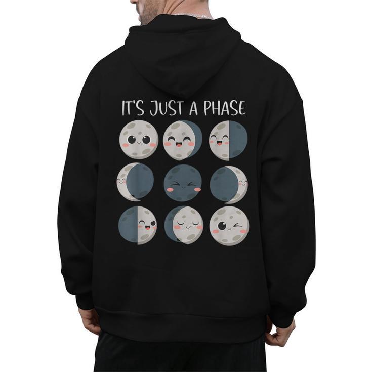 Women Science Teacher Moon Phases Scientist Back To School Men's Hoodie Back Print