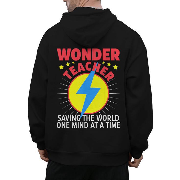 Wonder Teacher Costume Shirt Teacher Halloween Costume Men Women Men's Hoodie Back Print