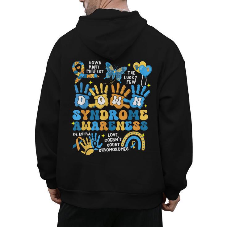 World Down Syndrome Day Awareness T21 Teacher Women Men Kids Men's Hoodie Back Print