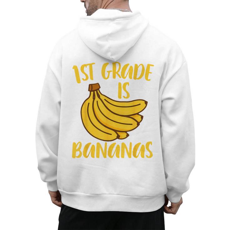 1st Grade Is Bananas Teacher Teaching Back To School Men's Hoodie Back Print