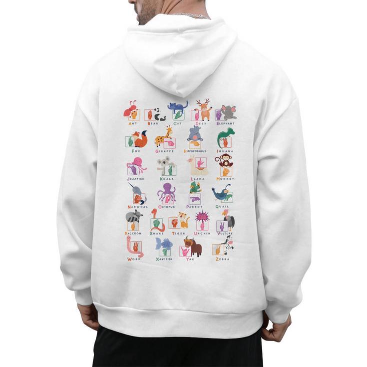 American Sign Language For Teachers ASL Alphabet Men's Hoodie Back Print