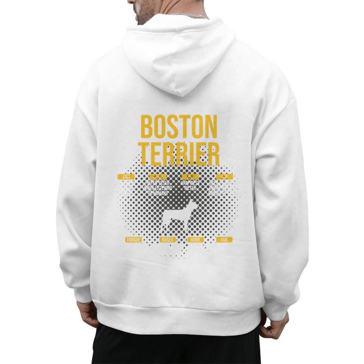 Anatomy Of Boston Terrier Dog Lover Men's Hoodie Back Print