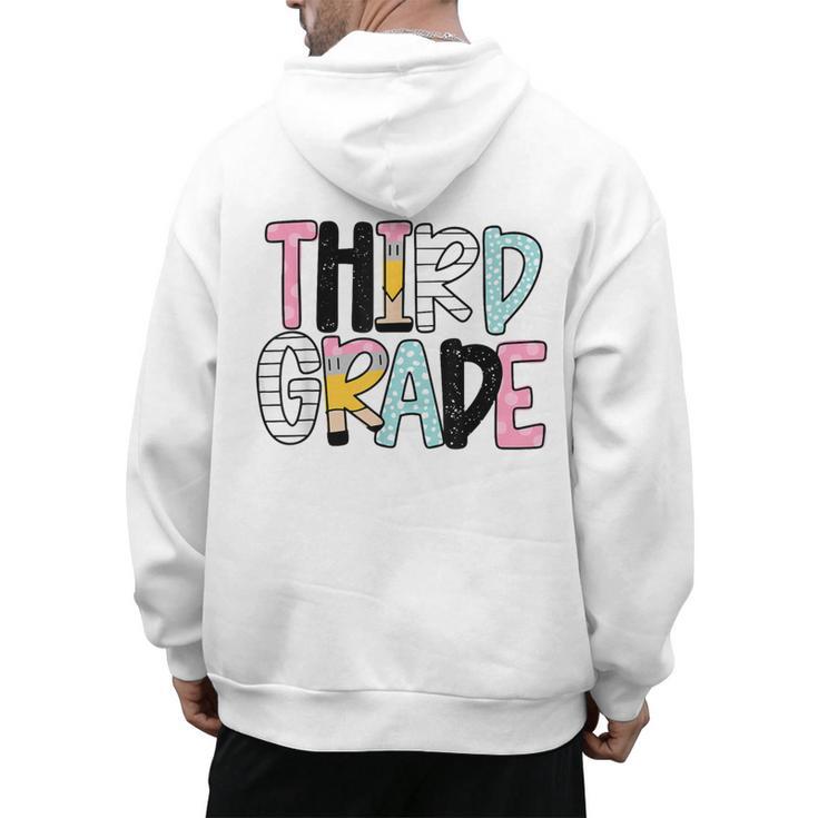 Back To School Third Grade Teacher First Day Of 3rd Grade Men's Hoodie Back Print