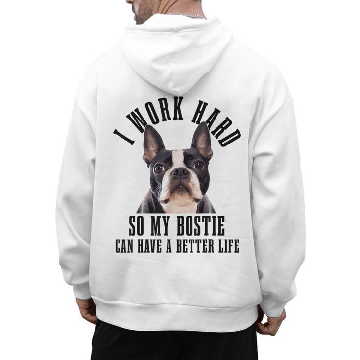 Bostie Mama Dog Dad Boston Terrier For Men Women Men's Hoodie Back Print
