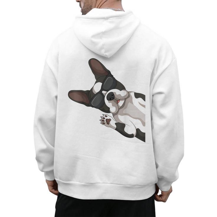 Boston Terrier Bostie Dog Kids Men Men's Hoodie Back Print