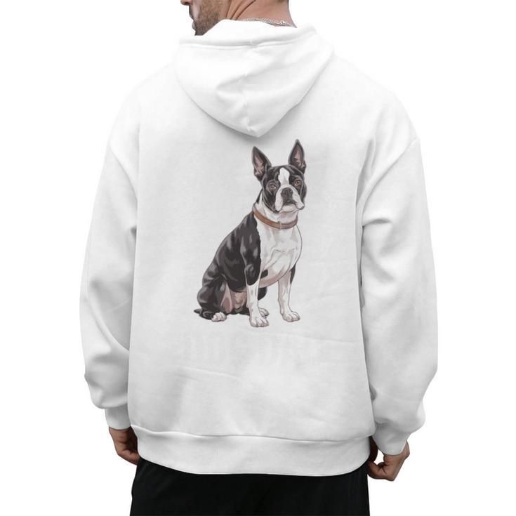 Boston Terrier Dog Dad Boston Terrier Dog Lovers Men's Hoodie Back Print