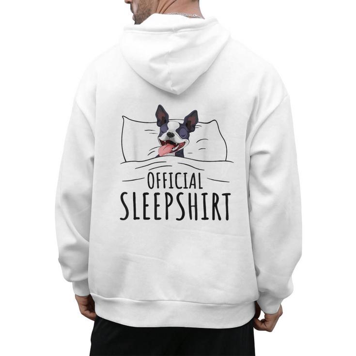 Boston Terrier Dog Lovers Sleepshirt Apparel Men Women Men's Hoodie Back Print
