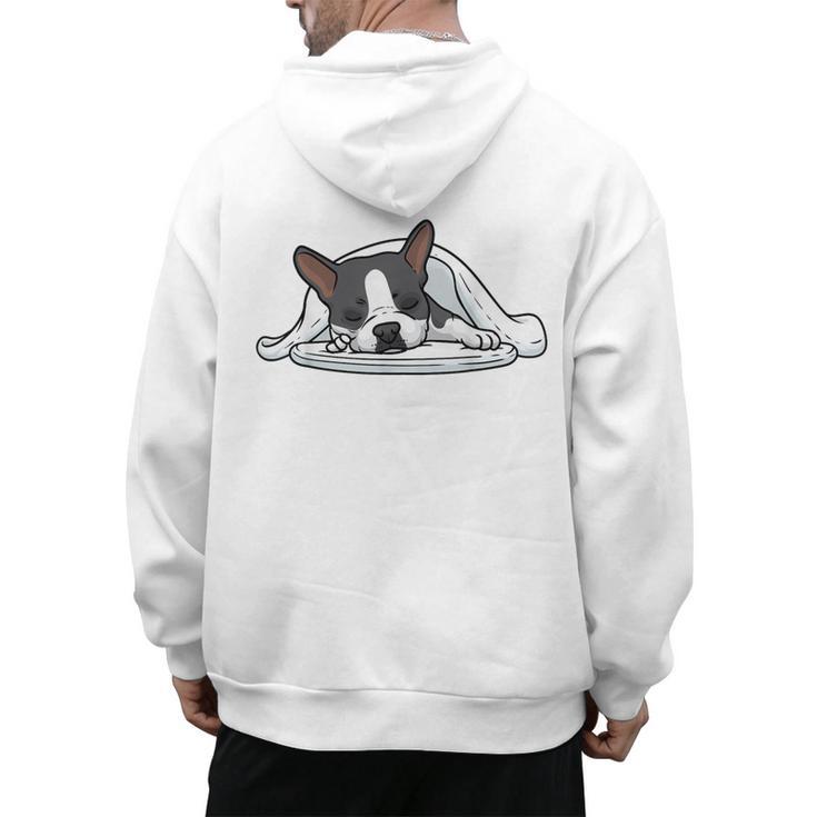 Boston Terrier Dog Official Sleeping Men Women Girls Kids Men's Hoodie Back Print
