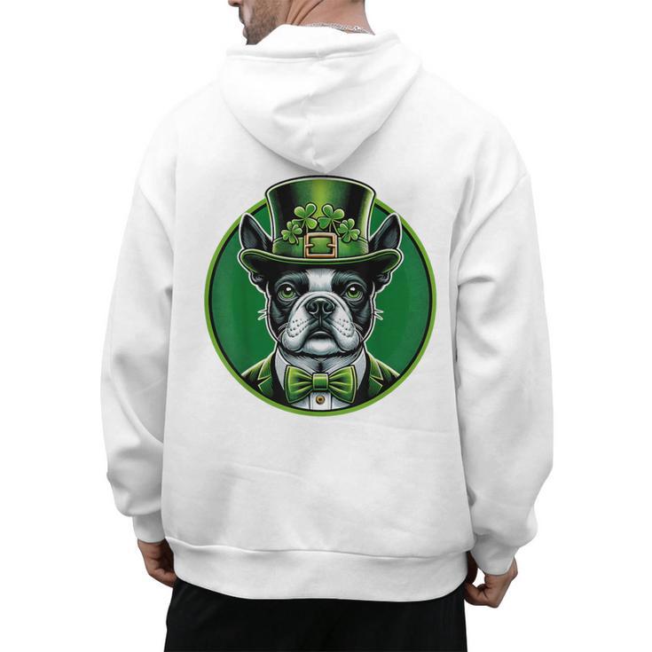 Boston Terrier Dog St Patricks Day Irish Pet Lover Men Women Kids Men's Hoodie Back Print