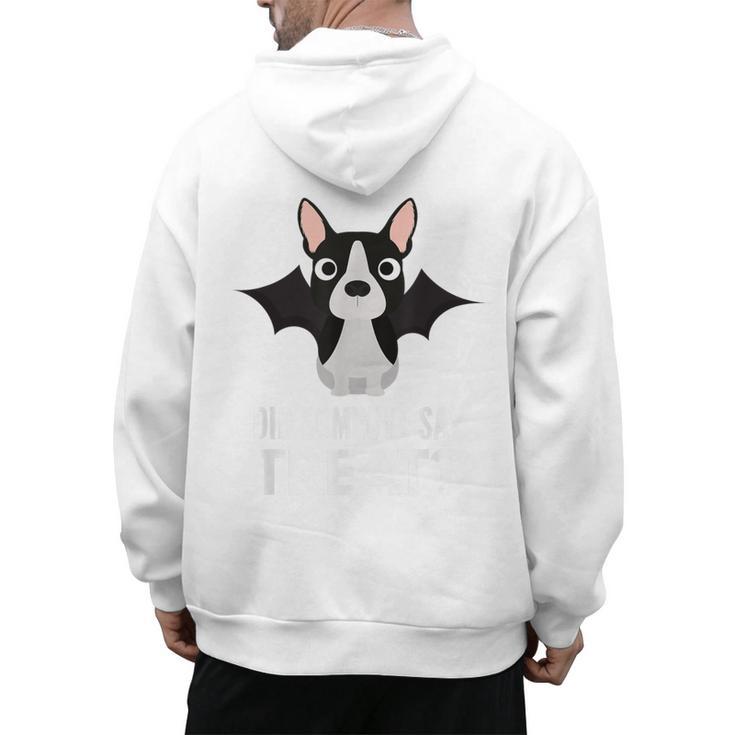 Boston Terrier Halloween Shirt Did Someone Say Treat Men's Hoodie Back Print