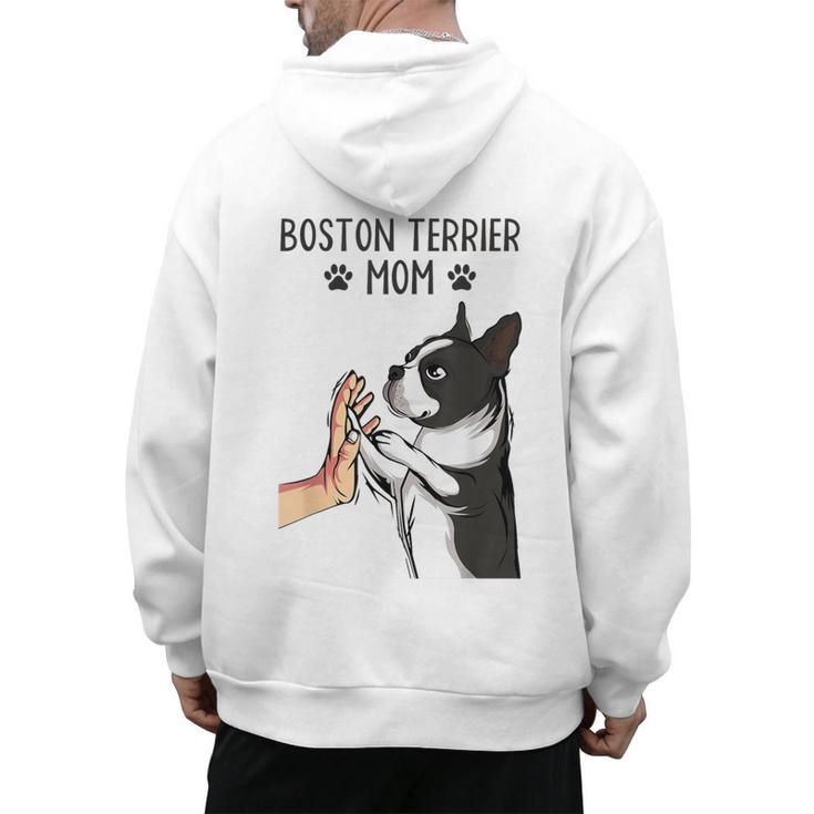 Boston Terrier Mom Dogs Mum Woman Men's Hoodie Back Print