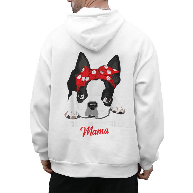Boston Terrier Mum Dog Woman Idea Men's Hoodie Back Print