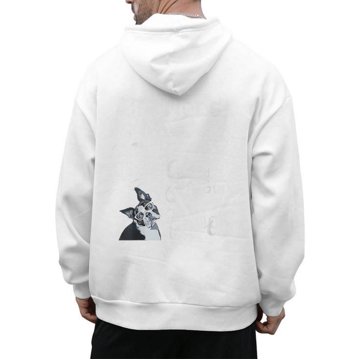 Boston Terrier Reading Books Love My Dog Men Women Kids T-Shirt Men's Hoodie Back Print