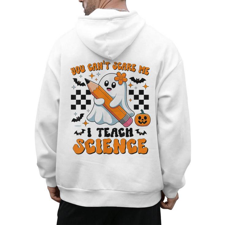 You Can't Scare Me I Teach Science Retro Teacher Halloween Men's Hoodie Back Print