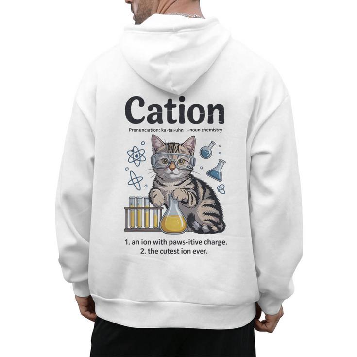 Cation Shirt Cat Science Chemistry Teacher Chemist Pun Men's Hoodie Back Print