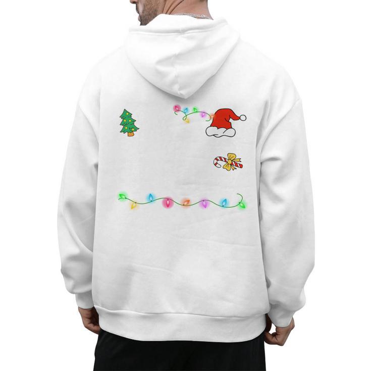 Is It Christmas Break Yet Teacher Xmas Light Santa Hat Men's Hoodie Back Print