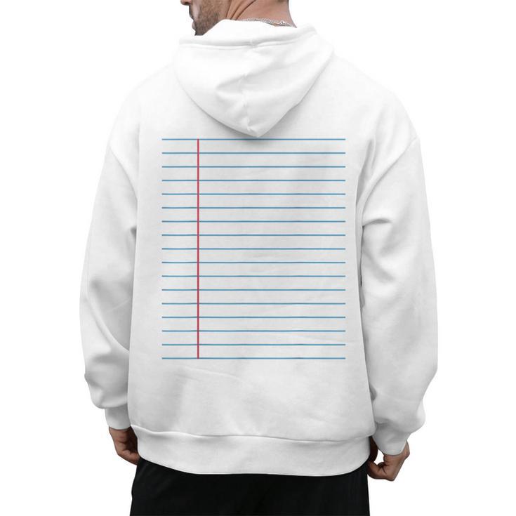 College Ruled Lined Paper Student Teacher Professor Costume Men's Hoodie Back Print