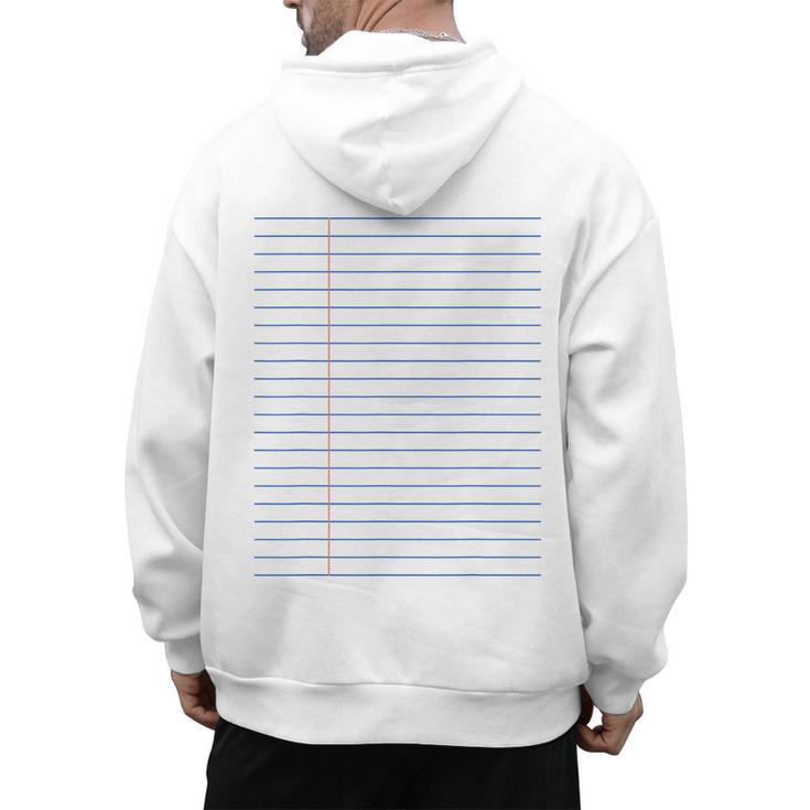 Colleged Ruled Paper Lined Writer Student Professor Teacher Men's Hoodie Back Print