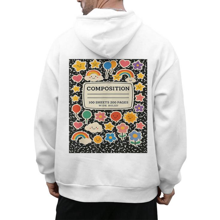 Composition Notebook Costume Teacher Matching Halloween Book Men's Hoodie Back Print