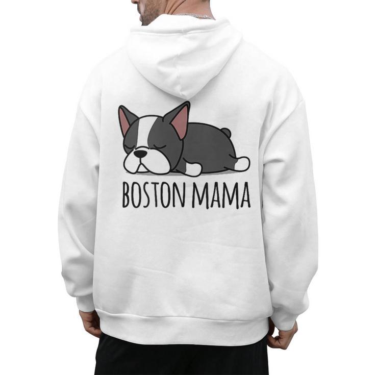 Cute Boston Terrier Boston Mama Men's Hoodie Back Print