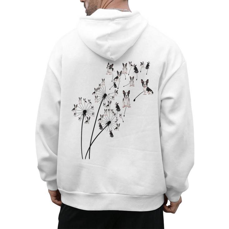 Dandelion Boston Terrier Flower Floral Bostie Tree Men's Hoodie Back Print