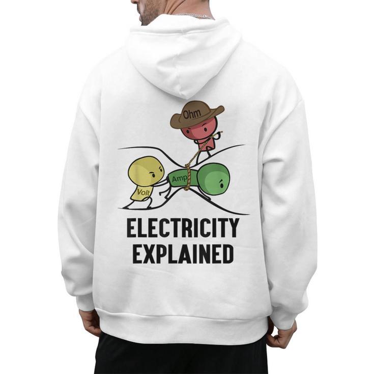 Electricity Explained Physics Nerd I Teacher School Men's Hoodie Back Print