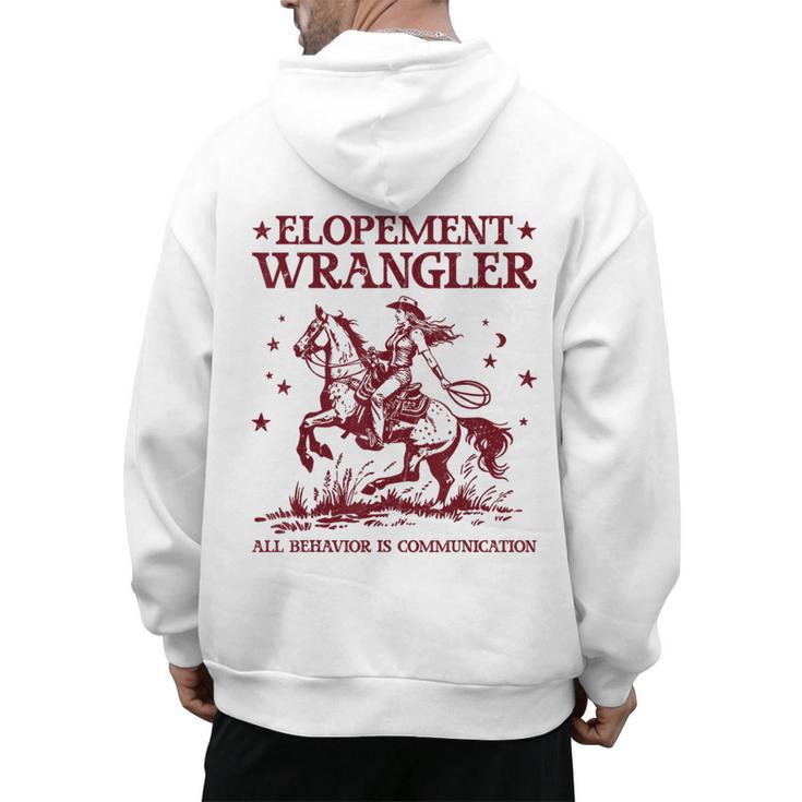 Elopement Wrangler Teacher ABA Behavior Support Cowboy Men's Hoodie Back Print