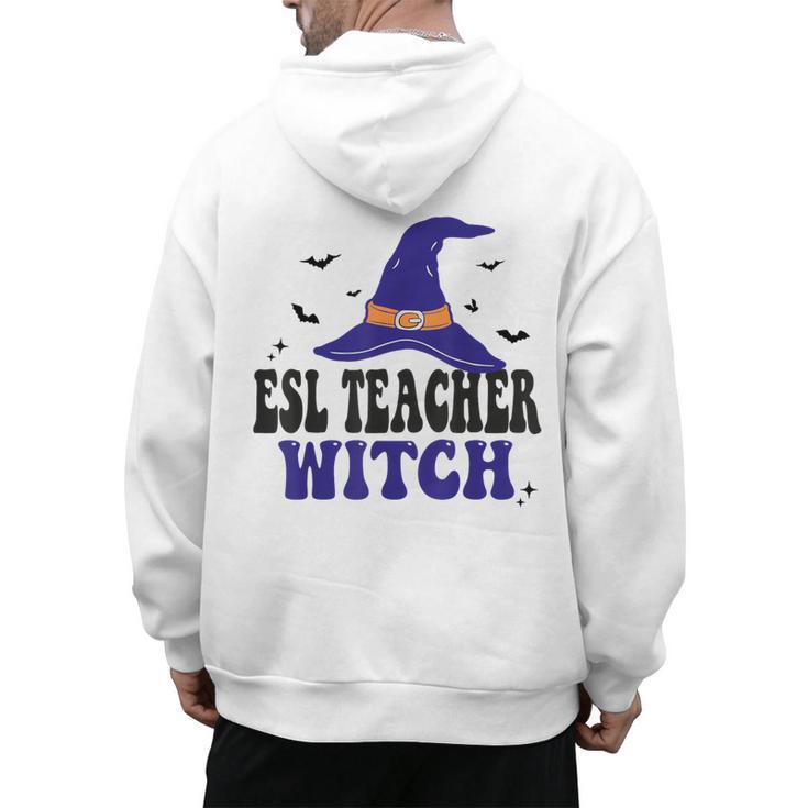 ESL Teacher Witch Halloween Matching Group Costume Men's Hoodie Back Print