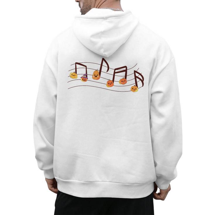 Fall Music Teacher Halloween Pumpkin Music Note Fall Teacher Men's Hoodie Back Print