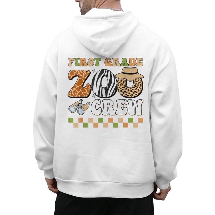 Field Zoo Trip Teacher First Grade Crew Back To School Men's Hoodie Back Print