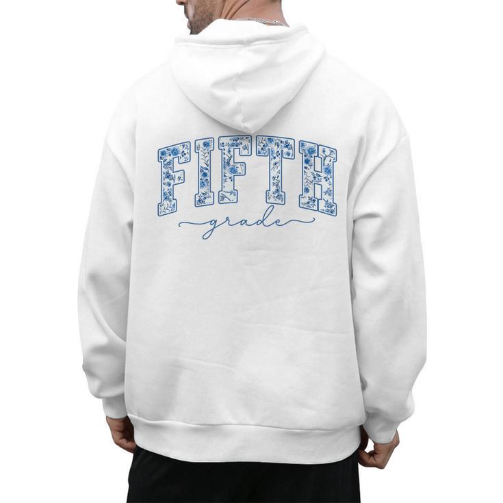 Fifth Grade Toile De Jouy Back To School Teachers Kids Men's Hoodie Back Print