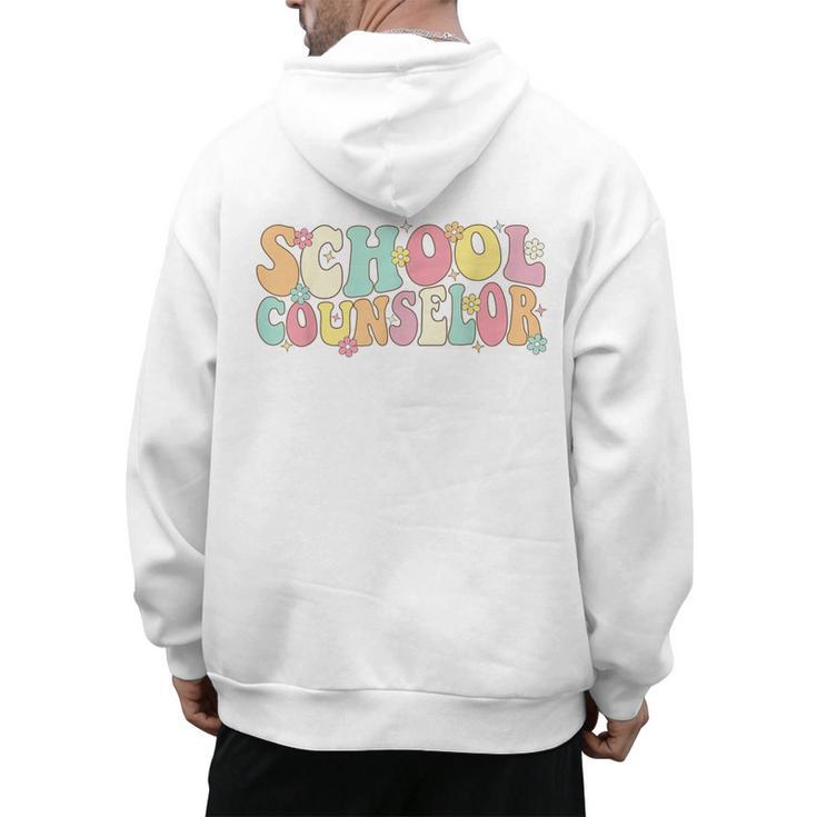 Groovy School Counselor Back To School Teacher Counseling Men's Hoodie Back Print