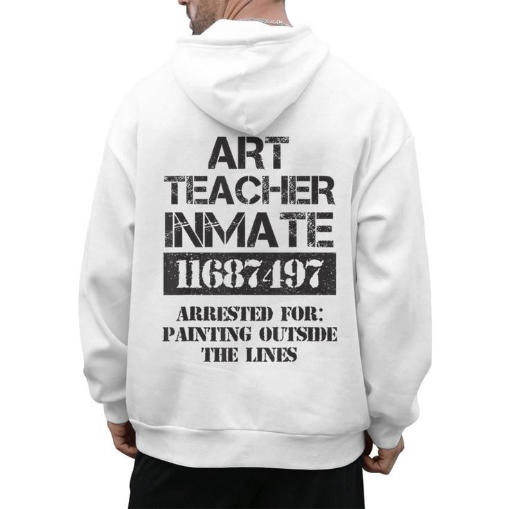 Halloween Art Teacher Prisoner Costume Men's Hoodie Back Print