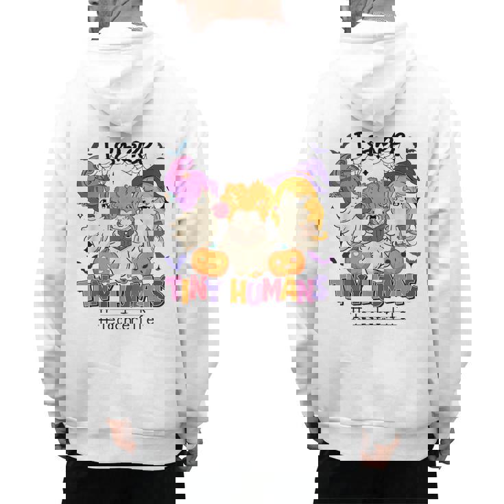 Halloween Teacher Smell a Tiny Human Ghost Spooky Season Men&#x27;s Hoodie Back Print