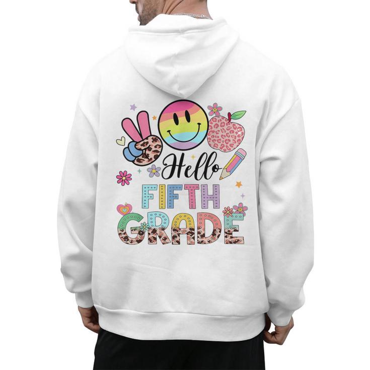 Hello 5th Grade Boy Girl Teacher Back To School 5th Grade Men's Hoodie Back Print