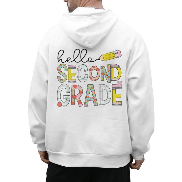 Hello Second Grade Team 2nd Grade Back To School Teacher Kid Men's Hoodie Back Print
