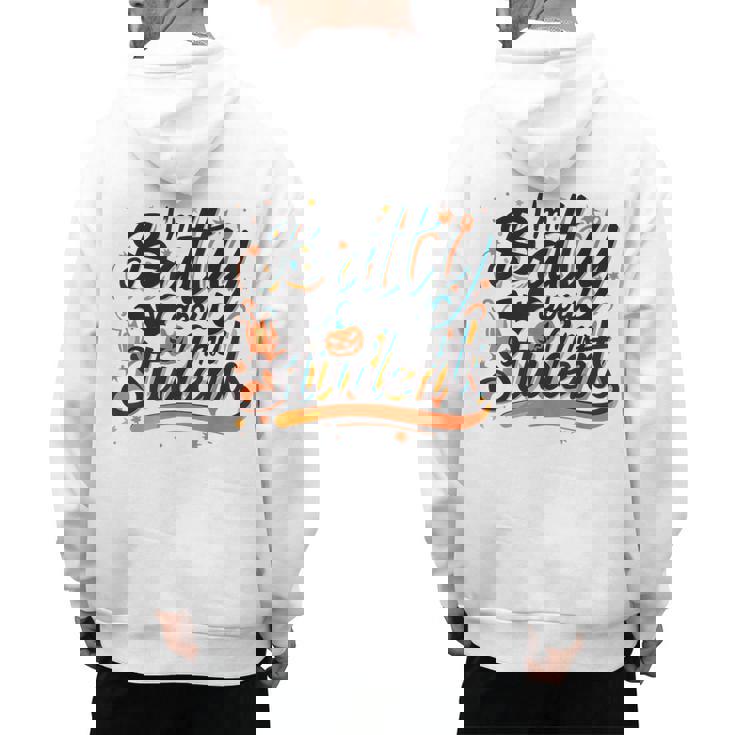 I&#x27;m Batty About My Students Watercolor Bat Teacher Halloween Men&#x27;s Hoodie Back Print