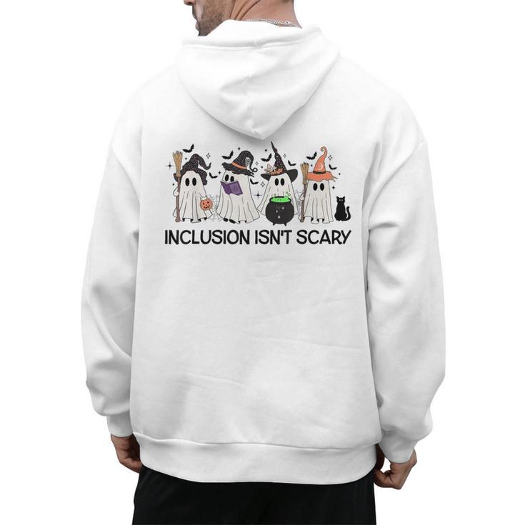 Inclusion Isn't Scary Boo Ghost Halloween Sped Teacher Men's Hoodie Back Print