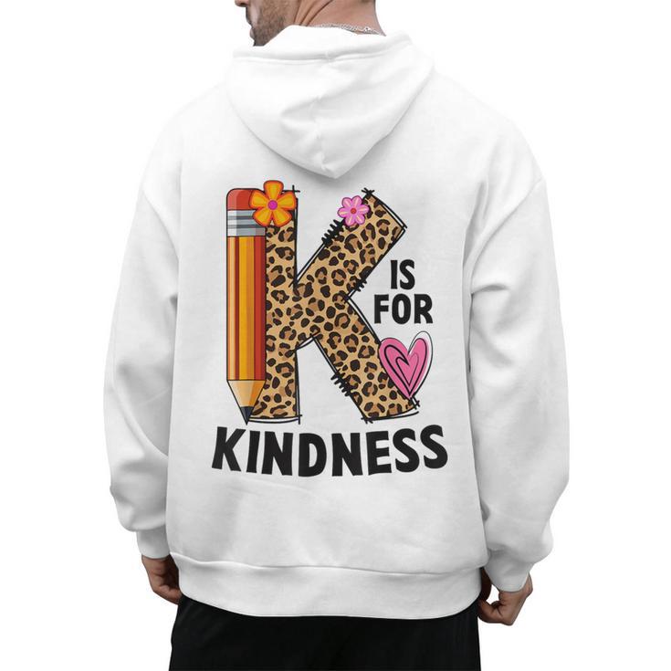 K Is For Kindness Unity Day Teacher Kids Men's Hoodie Back Print
