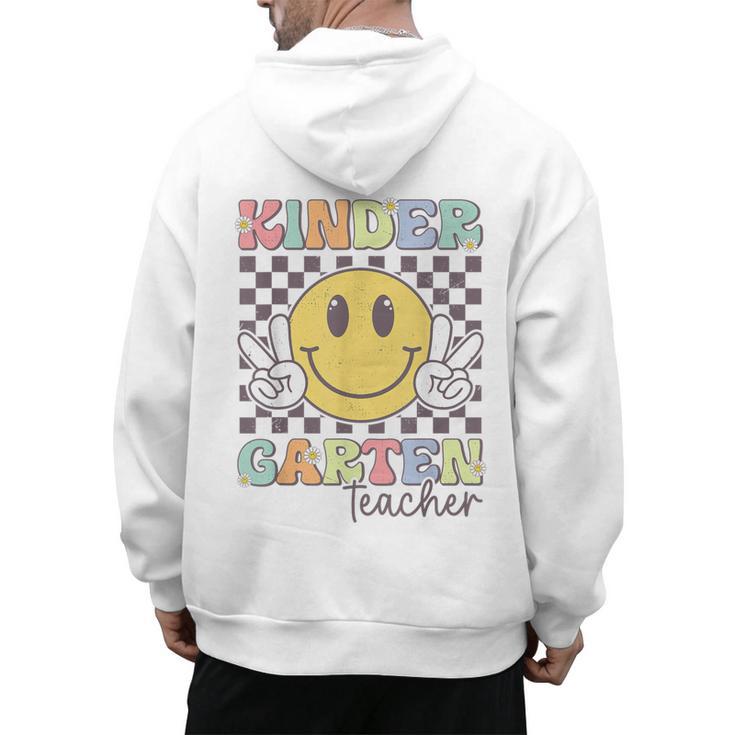 Kindergarten Teacher Team Hippie Smile Face Back To School Men's Hoodie Back Print