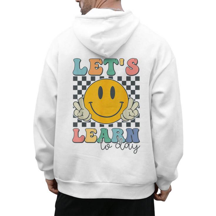 Let's Learn Today Smile Face Back To School For Teacher Kids Men's Hoodie Back Print