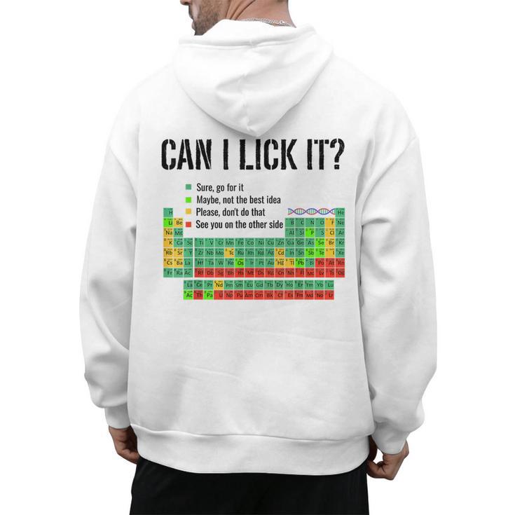 Can I Lick It Periodic Table Chart Science Teacher Men's Hoodie Back Print