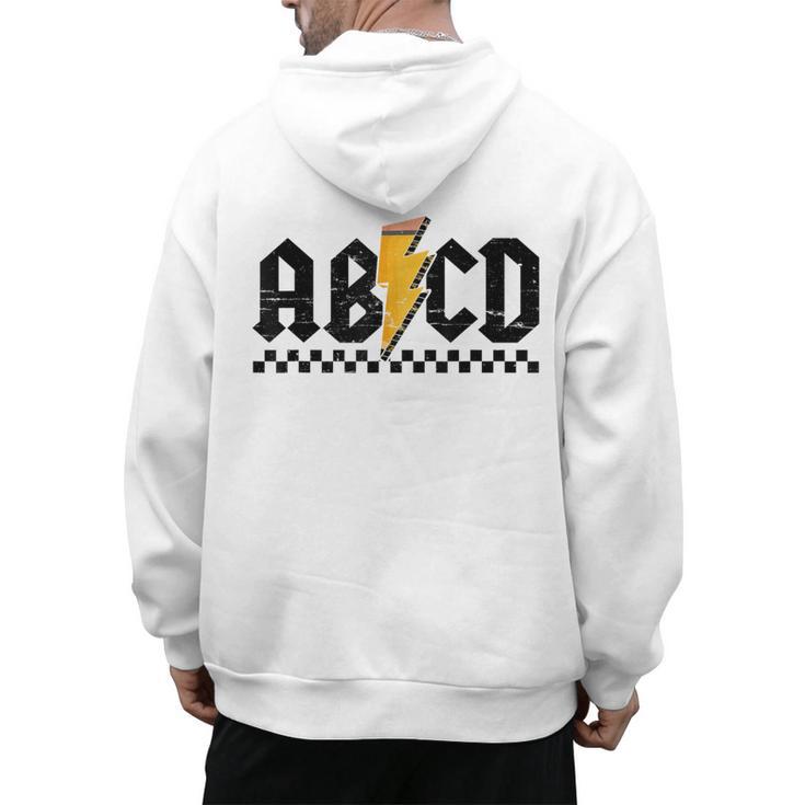 Lightning Pencil Rock'n Roll ABCD Teacher Back To School Kid Men's Hoodie Back Print